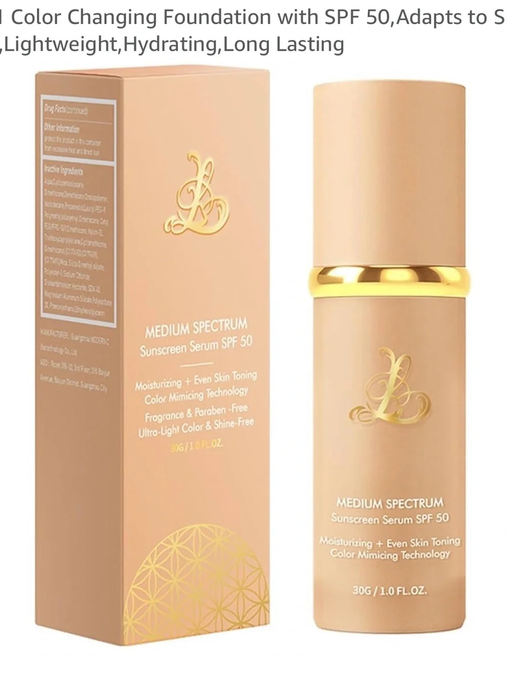 Medium Spectrum Sunscreen Serum SPF 50 - Beige